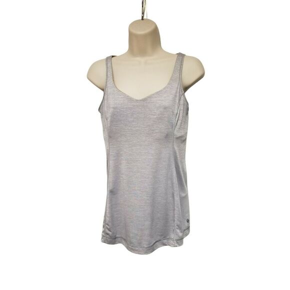 lululemon Athletica Scoop Neckline Workout/Athleisure Top Color Gray Size 6 - Picture 1 of 9